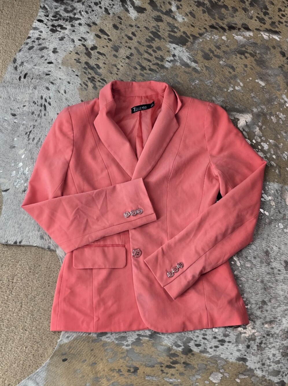 Tulle Coral Pink Tailored Blazer Jacket